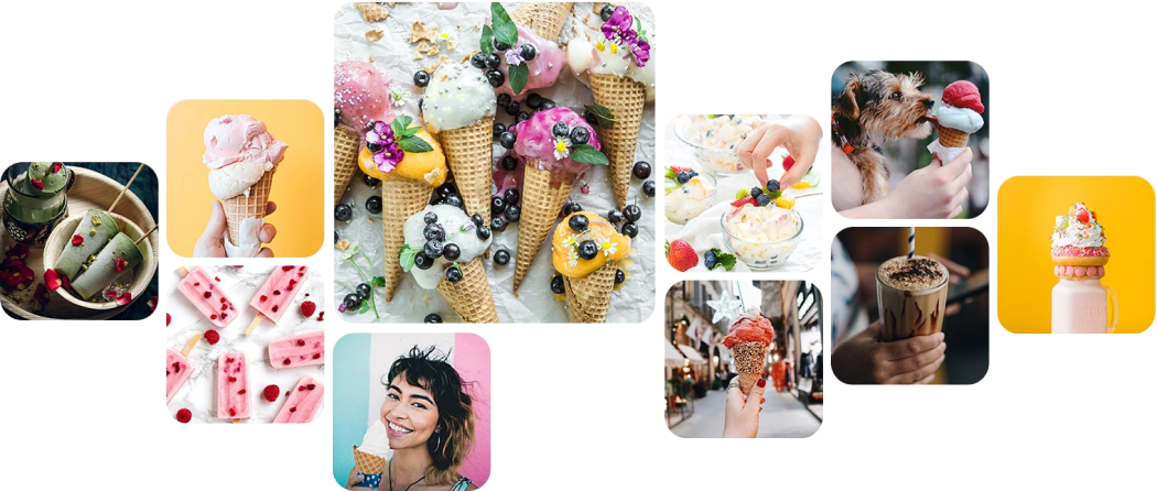 Collage with ice cream